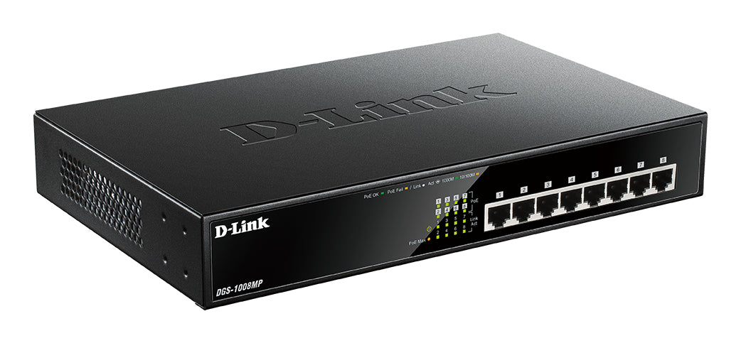 HUB SWITCH 8 PORTE POE GIGABIT PN:DGS-1008MP D-LINK