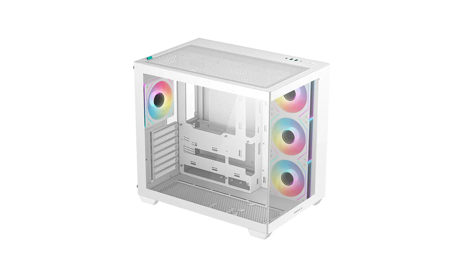 CASE PC GAMING CG530 BIANCO 2 PANNELLI VETRO E 7 FAN ARGB DEEPCOOL