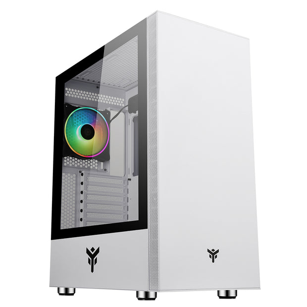 CASE ITEK VERTIBRA S210W BIANCO Gaming Middle Tower, 12cm ARGB fan, 2xUSB3, Side Panel Temp Glass