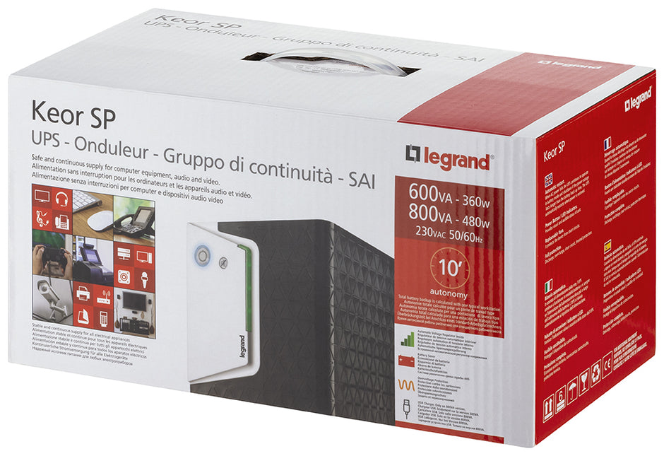 UPS LEGRAND KEOR 800VA/480W LINE INTERACTIVE MODELLO:LG-310183