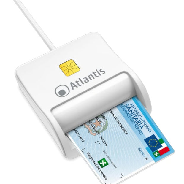 LETTORE SMART CARD USB ATLANTIS P005-SMARTCRV-UW BIANCO