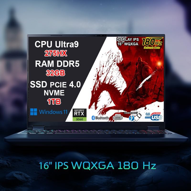 NOTEBOOK ACER PREDATOR HELIOS NEO 16, ULTRA 9 275HX, RAM 32GB DDR5, SSD 1TB SSD, NVIDIA GEFORCE  RTX 5060 8GB GDDR7, DISPLAY 16.0 WQXGA 180HZ,TASTIERA RGB, WIFI 6E, WIN11, PN:NH.QVQET.004