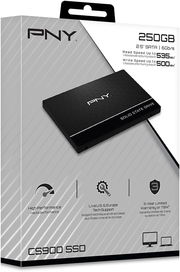 SSD INTERNO SATA3 2.5 250GB CS900 PNY
