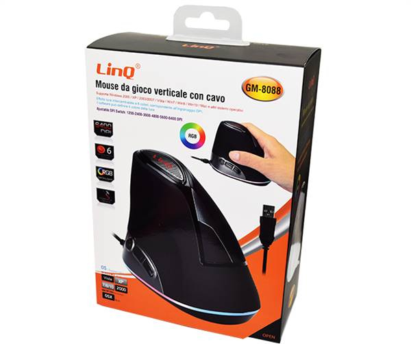 MOUSE VERTICALE CON CAVO USB PN:GM-8088 LINQ