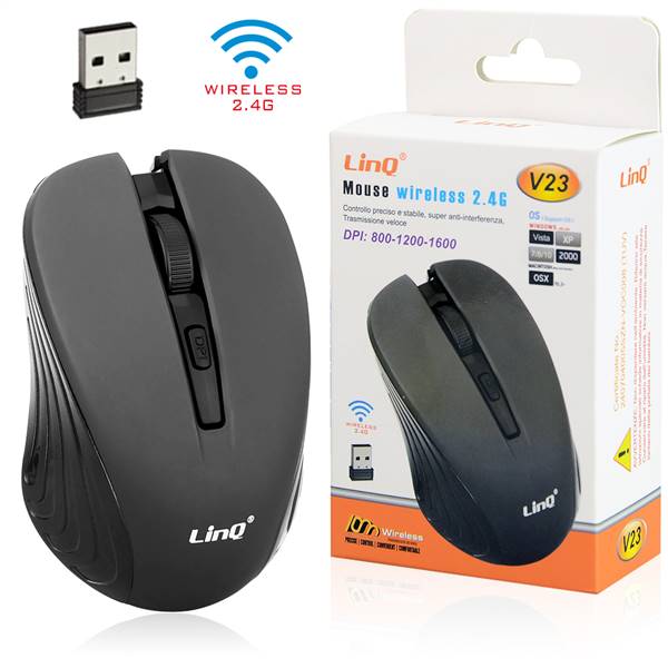 MOUSE WIRELESS 2.4G PN:V23 LINQ