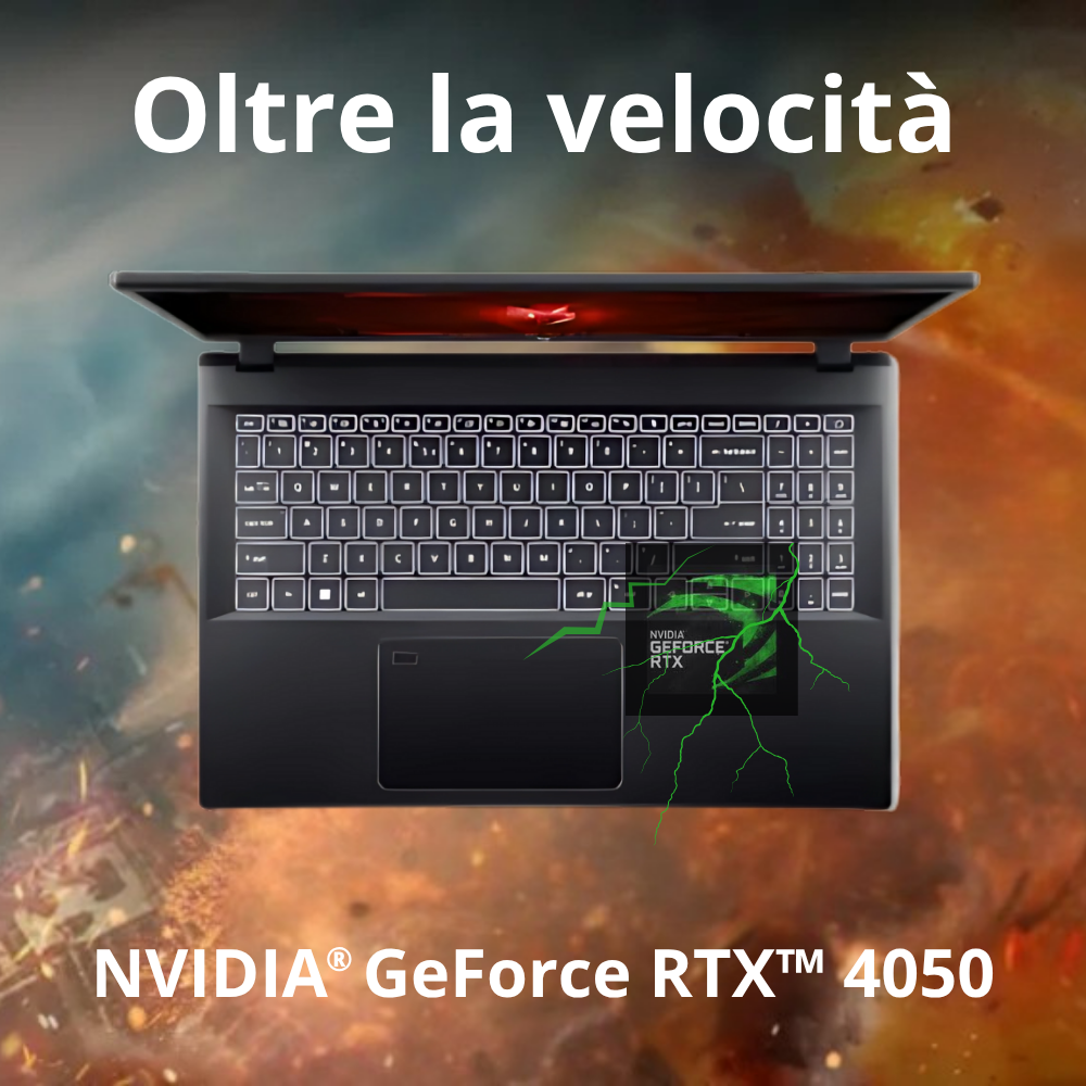 NOTEBOOK ACER  RYZEN7 7735HS 16GB RAM 1TB SSD RTX 4050 6GB 15.6 IPS FHD 165HZ W11 HOME TASTIERA RETROILLUMINATA PN:NH.QPEET.001