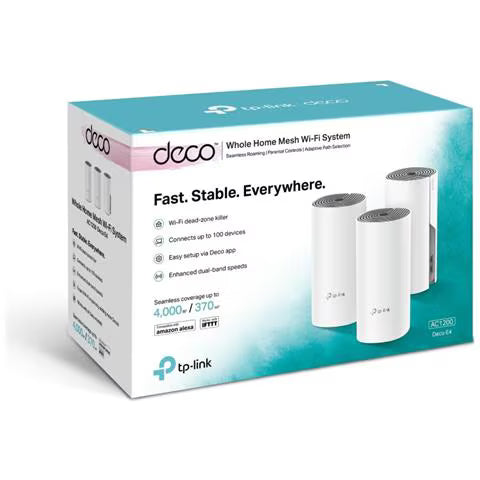 SISTEMA MESH WIFI AC1200 TRIO DECO E4 TP-LINK