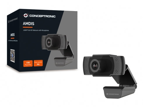 WEBCAM HD CONCEPTRONIC USB 2K 2592x1944 3MP CON MICROFONO