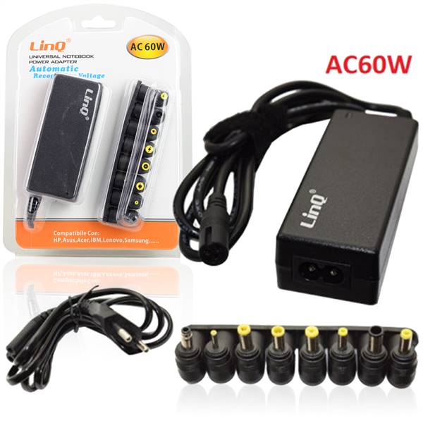 ALIM.NOTEBOOK UNIVERSALE 60W CON ADATTATORI 87W PN:AC60W LINQ