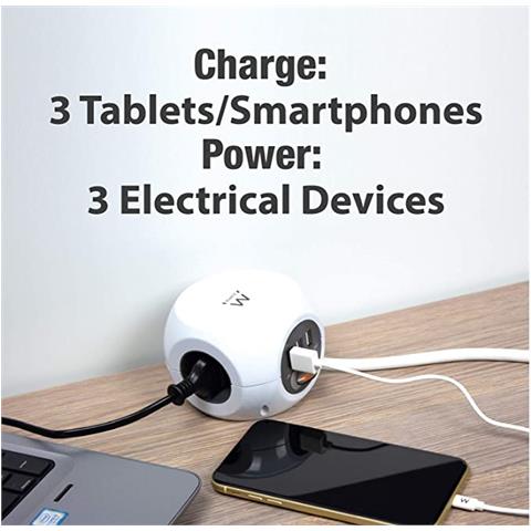 MULTIPRESA 3 POSTI CON 3 PORTE USB AC WHITE EW3939