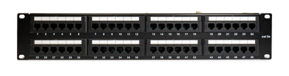 Patch panel U/UTP Cat5e 48 porte RJ45 per armadi rack da 19