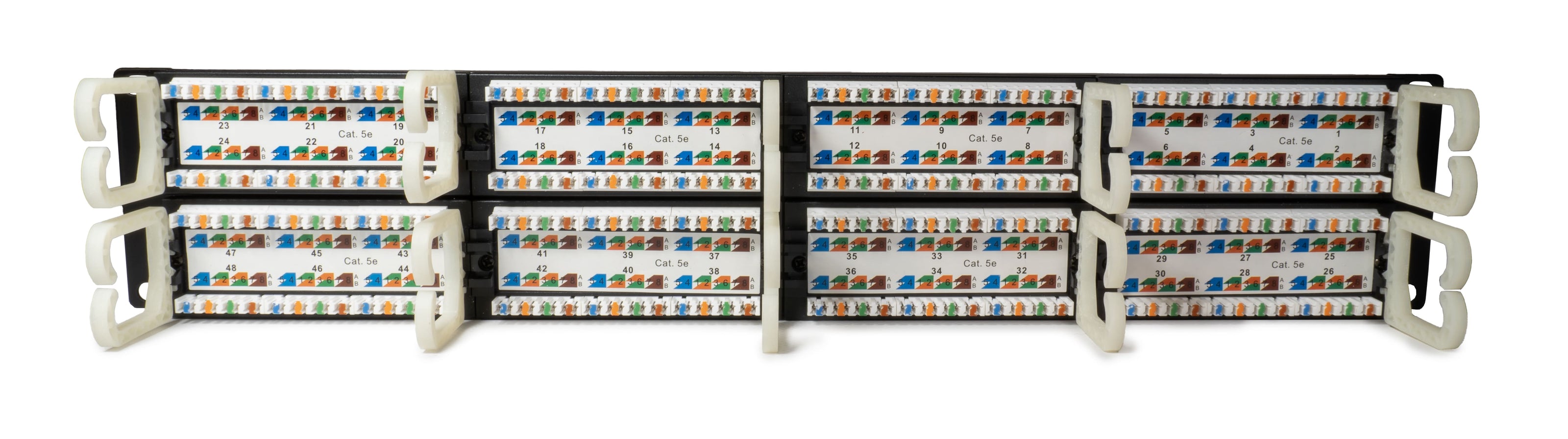Patch panel U/UTP Cat5e 48 porte RJ45 per armadi rack da 19
