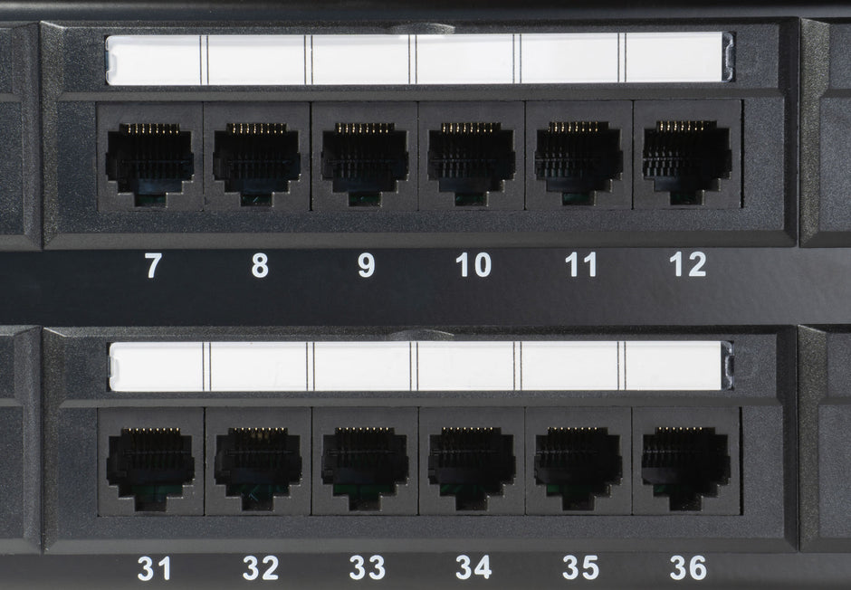 Patch panel U/UTP Cat5e 48 porte RJ45 per armadi rack da 19