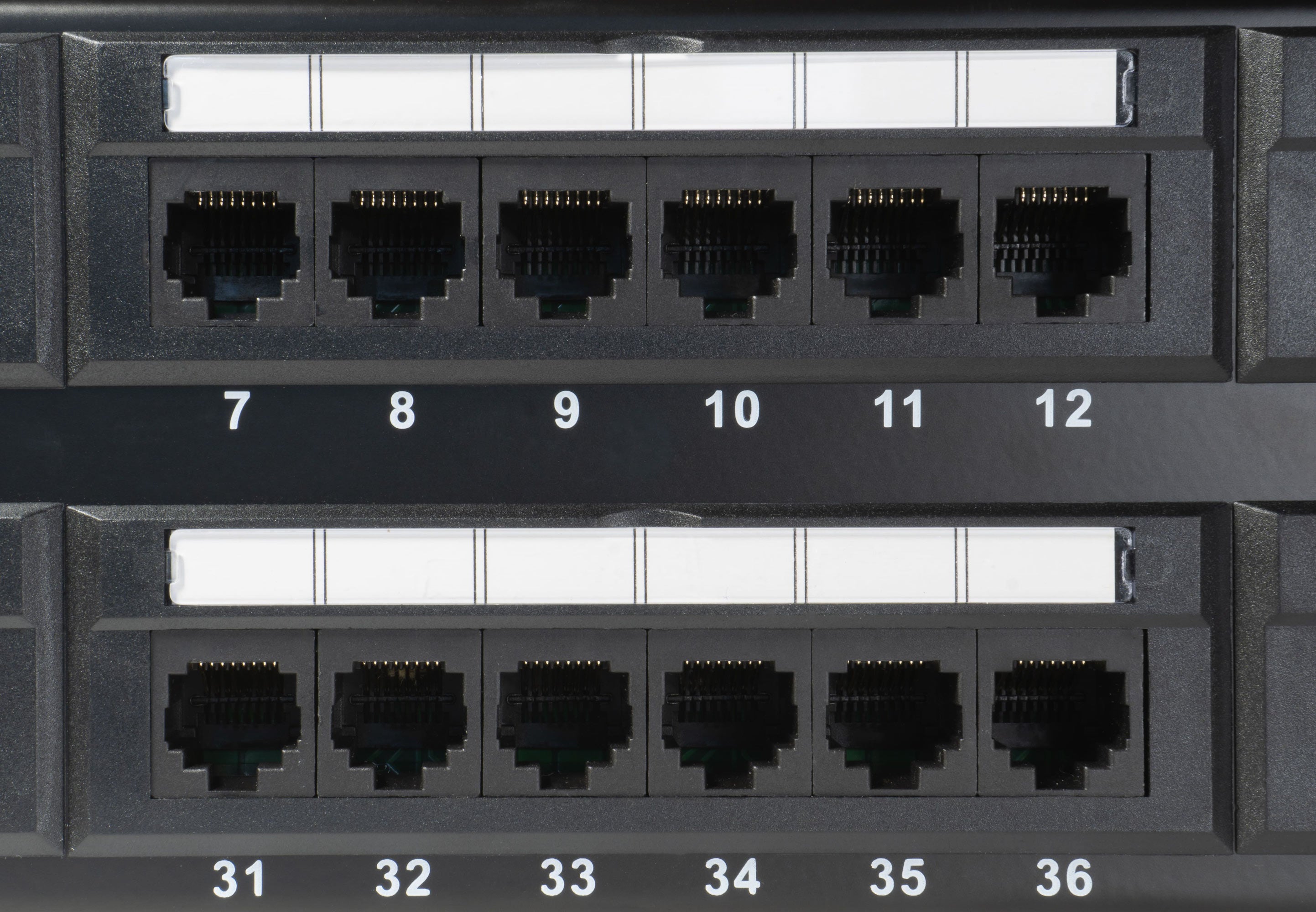 Patch panel U/UTP Cat5e 48 porte RJ45 per armadi rack da 19