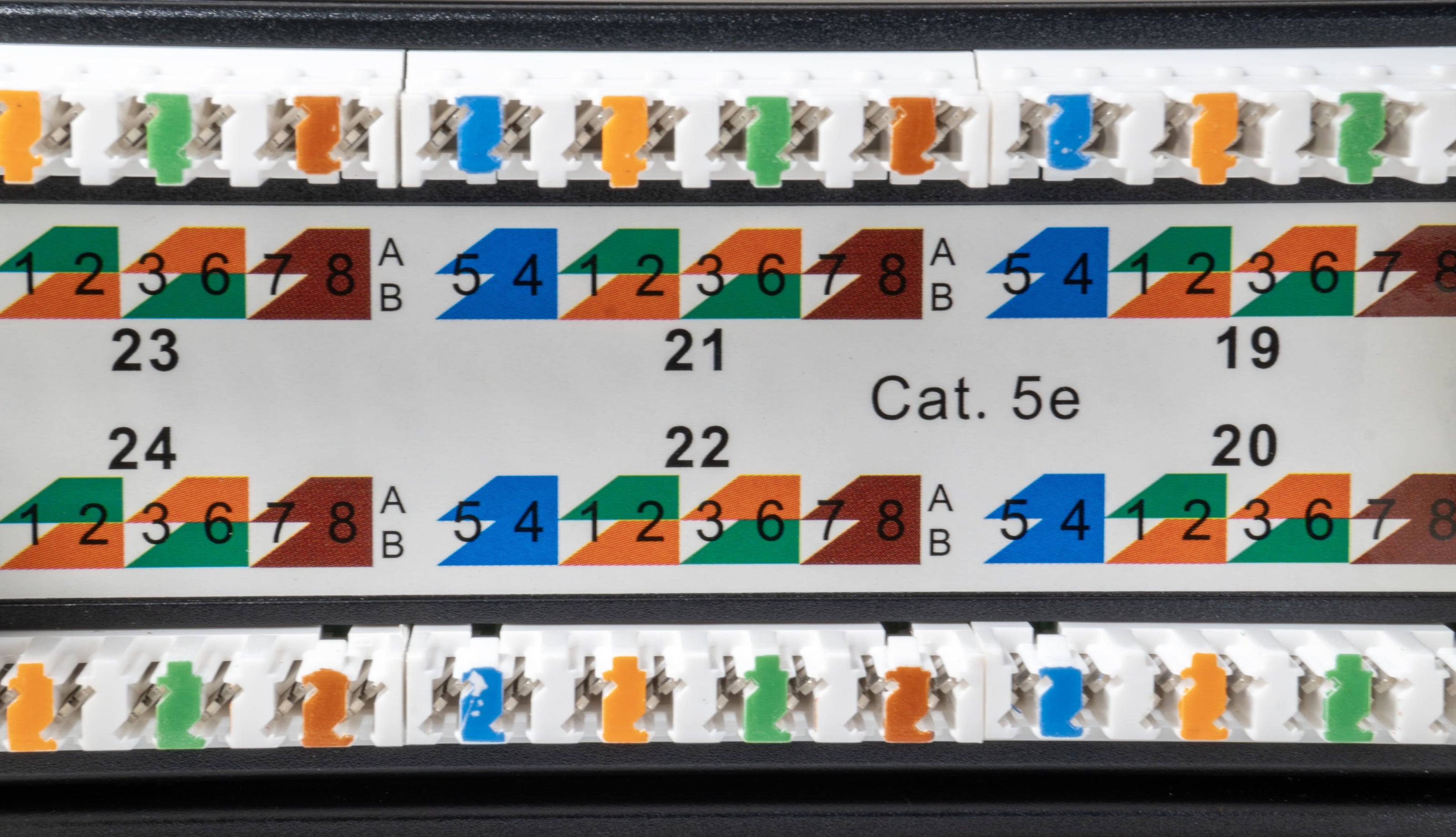 Patch panel U/UTP Cat5e 48 porte RJ45 per armadi rack da 19