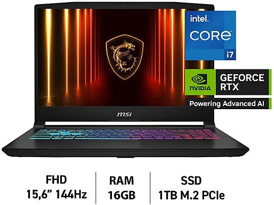MSI Notebook Gaming Katana 17 B14WFK-020IT, Cpu Intel I7-14650HX, RAM 16Gb, 1Tb SSD, 17.3 QHD, GeForce RTX 5060 8GB GDDR7, Windows 11 Home,Tastiera Retroilluminata RGB.