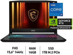 MSI Notebook Gaming Katana 17 B14WFK-020IT, Cpu Intel I7-14650HX, RAM 16Gb, 1Tb SSD, 17.3 QHD, GeForce RTX 5060 8GB GDDR7, Windows 11 Home,Tastiera Retroilluminata RGB.