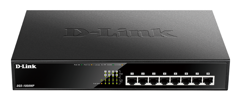 HUB SWITCH 8 PORTE POE GIGABIT PN:DGS-1008MP D-LINK