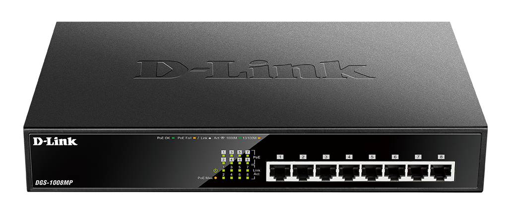 HUB SWITCH 8 PORTE POE GIGABIT PN:DGS-1008MP D-LINK