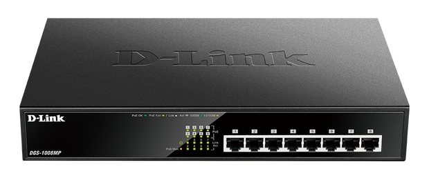 HUB SWITCH 8 PORTE POE GIGABIT PN:DGS-1008MP D-LINK