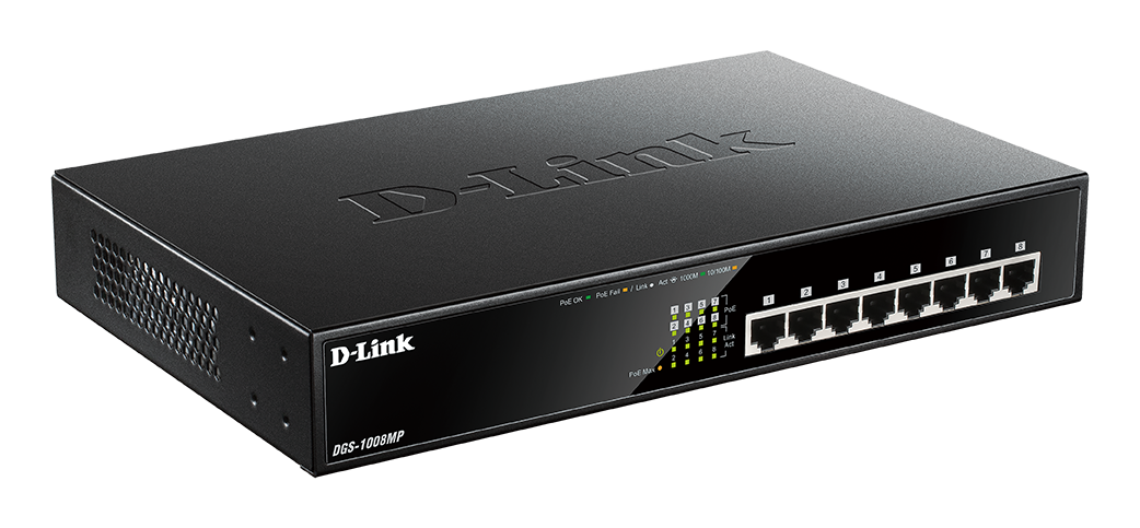 HUB SWITCH 8 PORTE POE GIGABIT PN:DGS-1008MP D-LINK