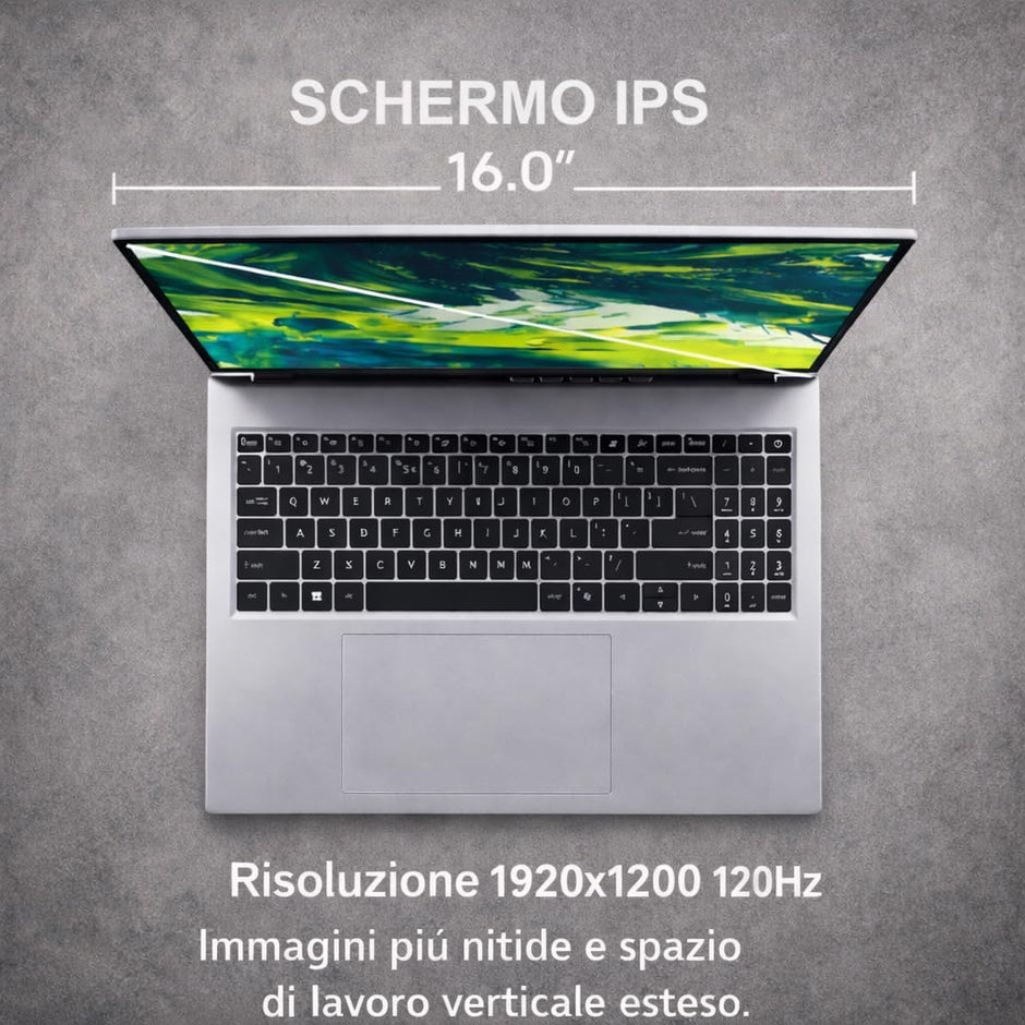NOTEBOOK ACER ASPIRE GO 16, CPU I9-13900H,32GB RAM DDR5 6400MHZ,1 TB SSD,DISPLAY 16.0 WUXGA IPS 120HZ, SILVER,W11 HOME PN:NX.JS9ET.001