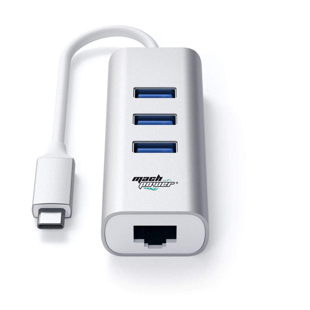 ADATTATORE TYPE-C/LAN RJ45 USB 3.0 GIGABIT CON HUB USB MACH POWER