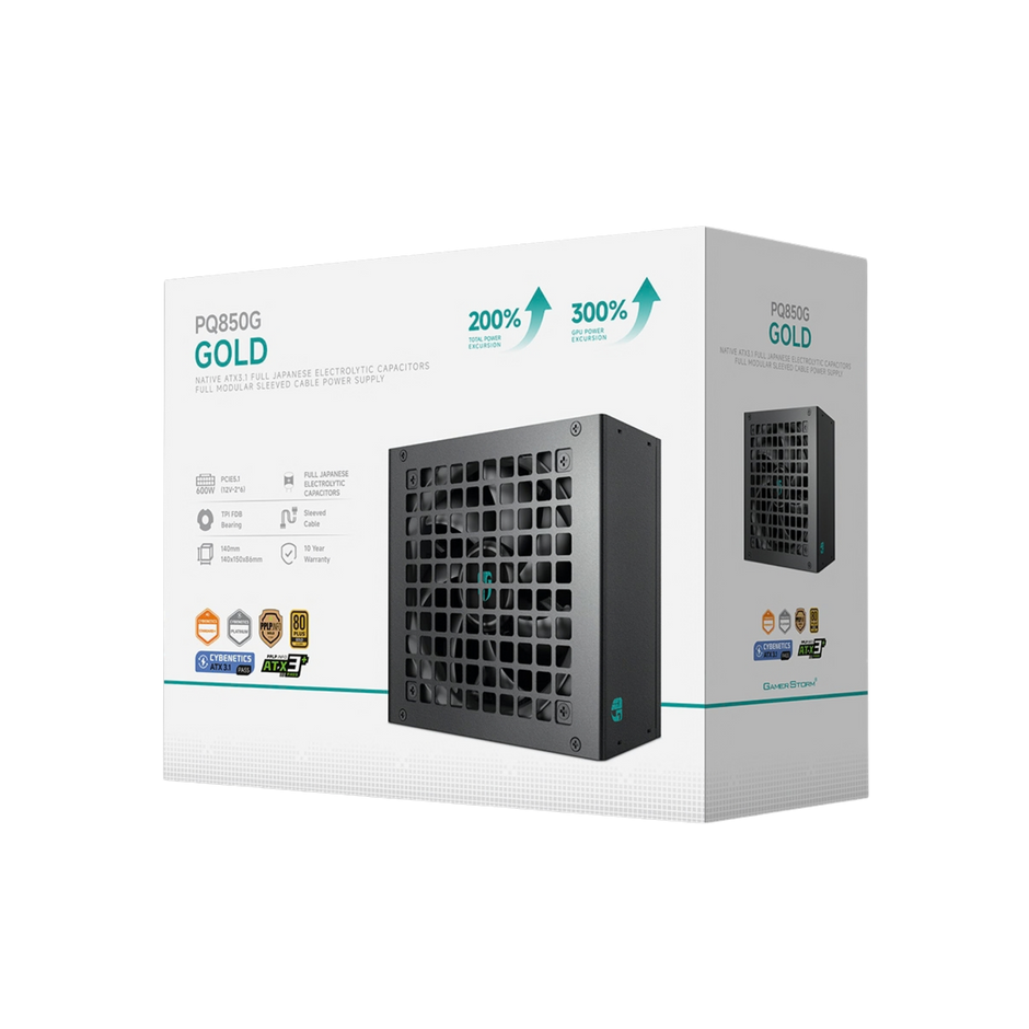 ALIMENTATORE PC GAMING DEEPCOOL 850W GAMER STORM PQ850G 80+ GOLD ATX 3.1 MODULARE