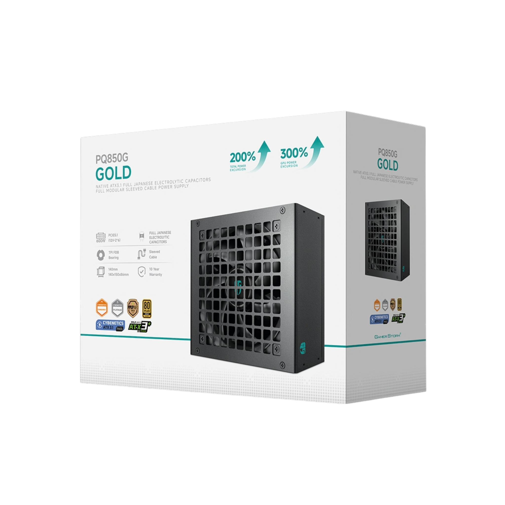 ALIMENTATORE PC GAMING DEEPCOOL 850W GAMER STORM PQ850G 80+ GOLD ATX 3.1 MODULARE