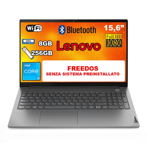 NOTEBOOK LENOVO I3-1215U 8GB RAM 256GB SSD 15.6 FREEDOS 2Y GARANZIA PN:82TT000PIX