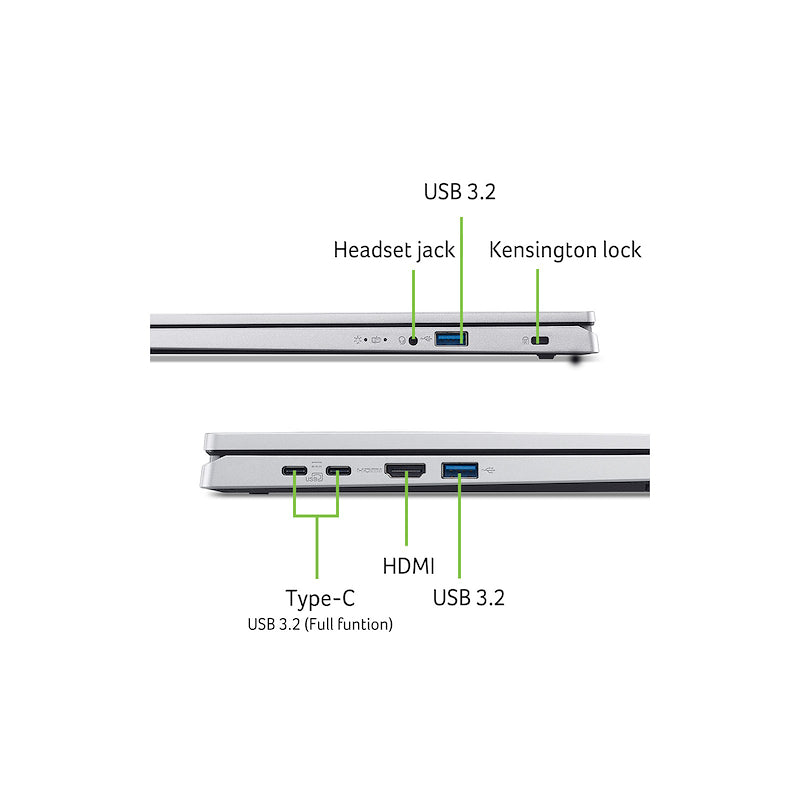 NOTEBOOK ACER EXTENSA 15 CPU CORE 5 120U 16GB RAM DDR5 512GB SSD 15.6 FHD FREEDOS SILVER PN:NX.EJAET.00G