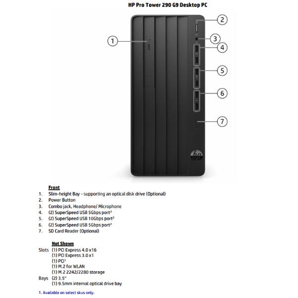 PC DESKTOP HP MT PRO TOWER 290 G9 INTEL I3-13100 8GB RAM 256GB SSD WIN 11 PRO 3 ANNI ON SITE PN:883T9EA