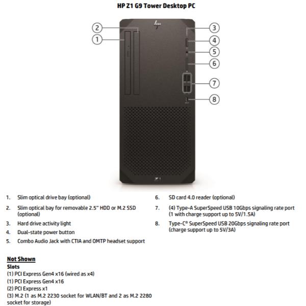 PC WORKSTATION HP Z1 TOWER G9 INTEL I7-13700 32GB RAM 1TB SSD W11 PRO 3 ANNI GARANZIA PN:5F8C7ES