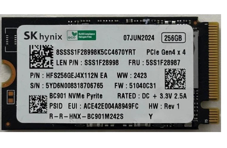 SSD INTERNO OEM M.2 256GB MINI NVME SK HYNIX PN:HFS256GEJ4X112N