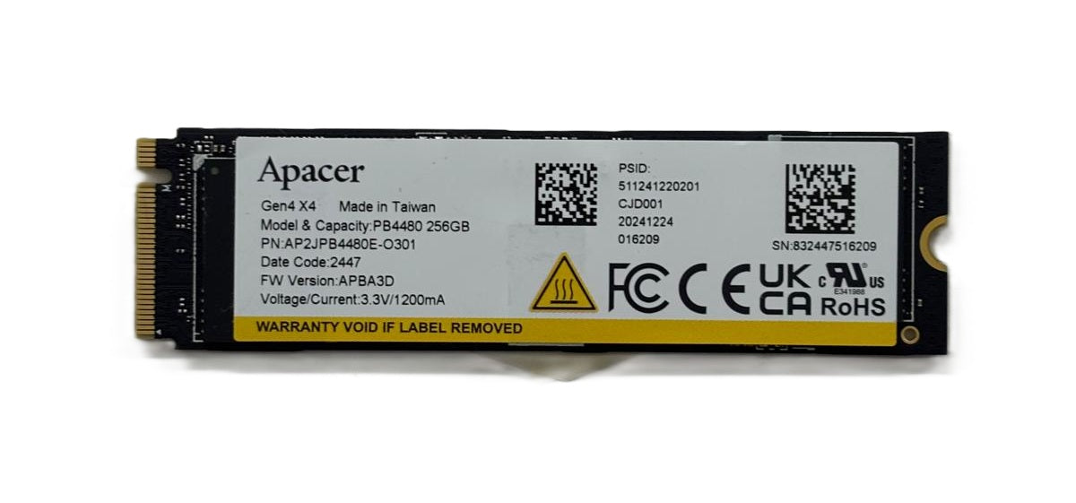 SSD INTERNO OEM M.2 256GB NMVE APACER PN:AP2JPB4480E-O301