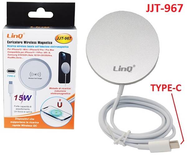ALIMENTATORE WIRELESS MAGNETICO PER SMARTPHONE PN:JJT-967 LINQ