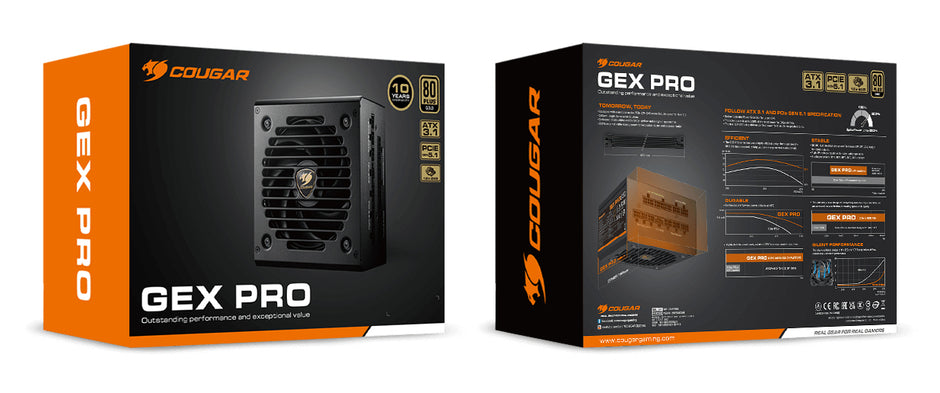 ALIMENTATORE PC GAMING COUGAR GEX PRO 750 750W 80+ GOLD ATX 3.1 PCIE 5.1 MODULARE