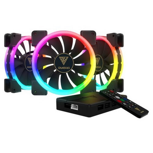 KIT 3 VENTOLE 140MM ARGB GAMDIAS AEOLUS CON CENTRALINA+TELECOMANDO