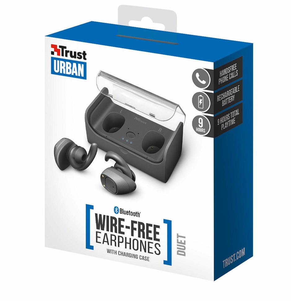 Trust Duet Auricolare Wireless In-ear Musica e Chiamate Bluetooth Nero