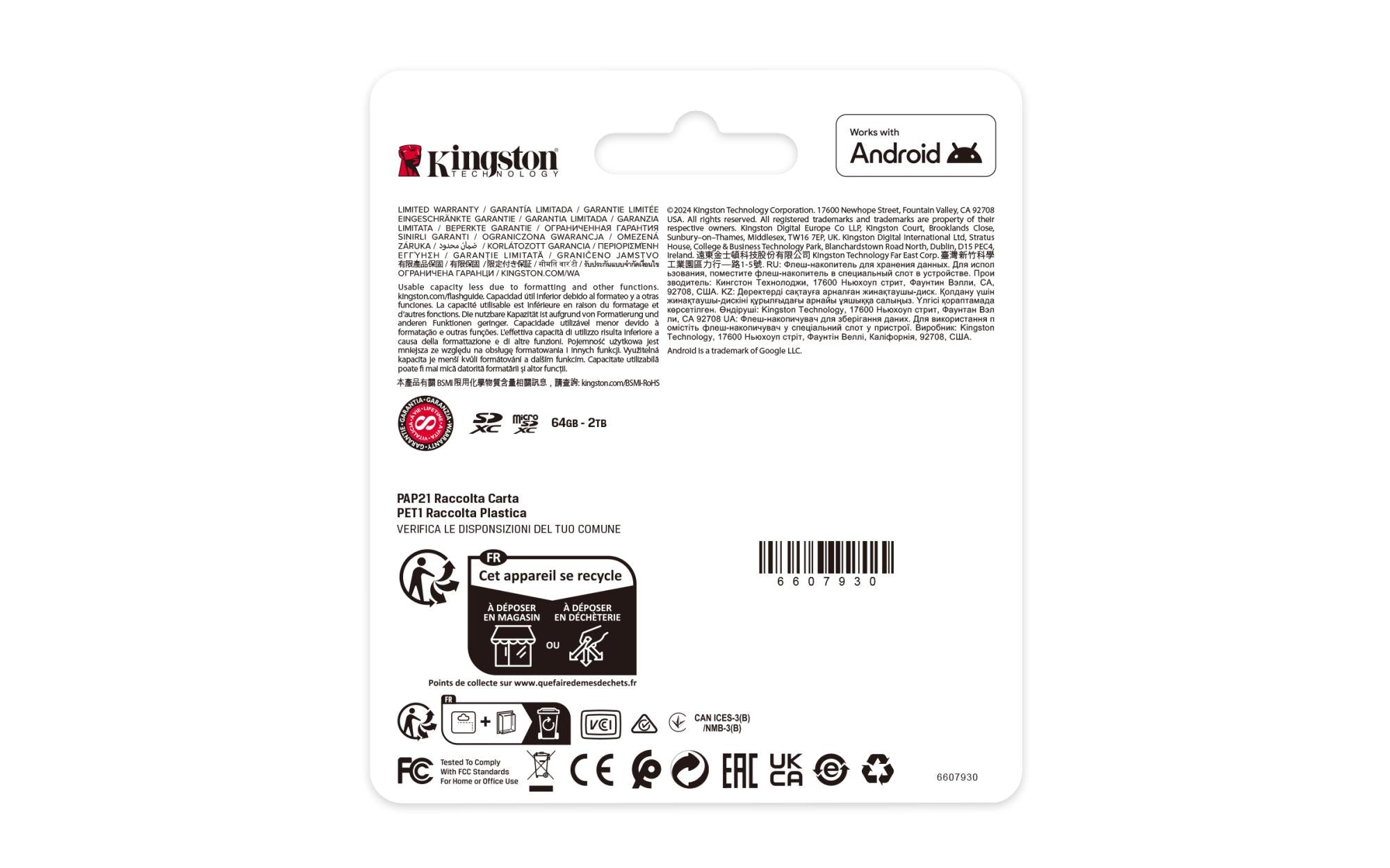MICRO SD 128GB CLASS10 SDCS3/128GB KINGSTON