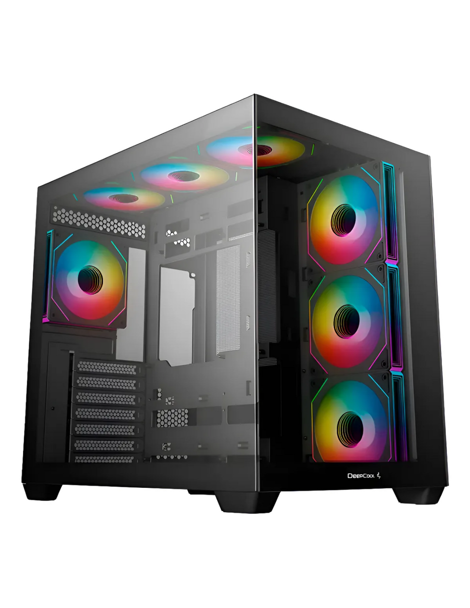 CASE PC GAMING CG530 BLACK 2 PANNELLI VETRO E 7 FAN ARGB DEEPCOOL