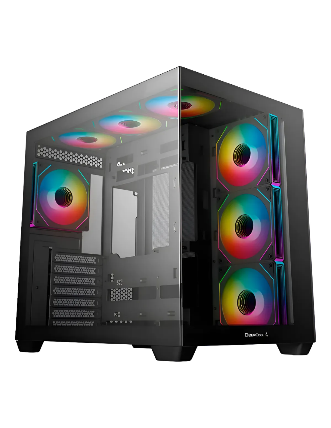 CASE PC GAMING CG530 BLACK 2 PANNELLI VETRO E 7 FAN ARGB DEEPCOOL