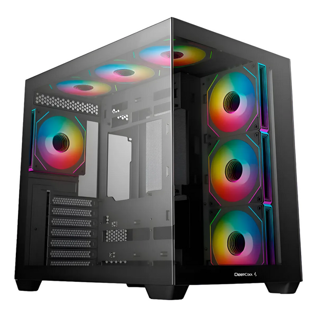 CASE PC GAMING CG530 BLACK 2 PANNELLI VETRO E 7 FAN ARGB DEEPCOOL