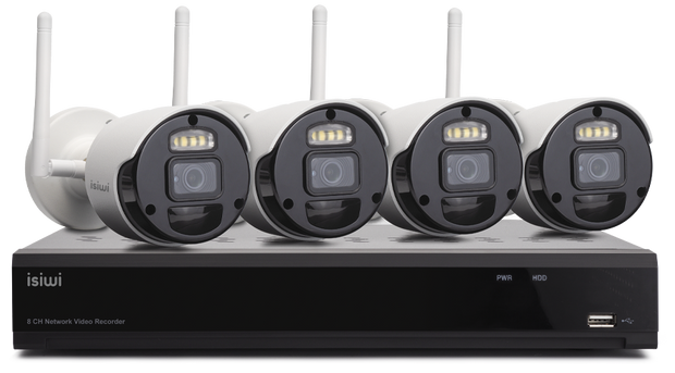 KIT VIDEOSORVEGLIANZA NVR 8CANALI + 4 CAM 1080 WIFI ISIWI ISW-K1N8BF2MP-4