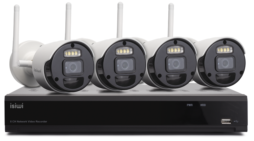 KIT VIDEOSORVEGLIANZA NVR 8CANALI + 4 CAM 1080 WIFI ISIWI ISW-K1N8BF2MP-4