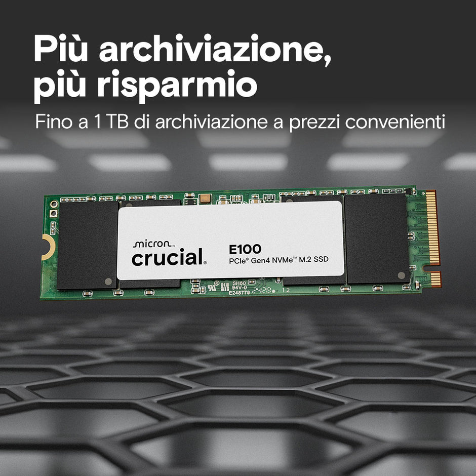 SSD INTERNO M.2 1TB CRUCIAL NVME PN:CT1000E100SSD8