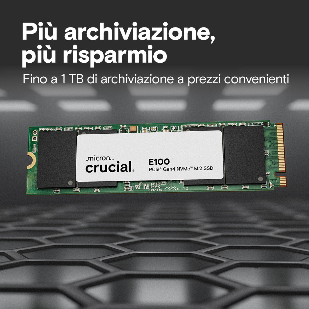 SSD INTERNO M.2 1TB CRUCIAL NVME PN:CT1000E100SSD8
