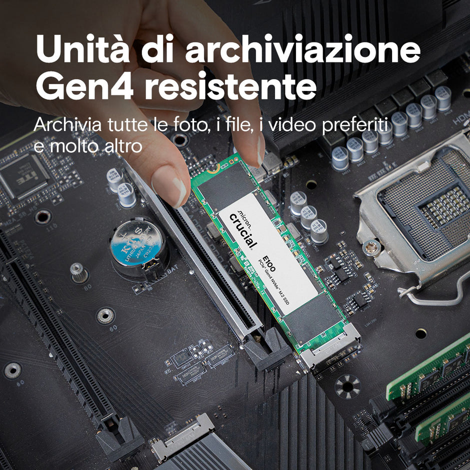 SSD INTERNO M.2 1TB CRUCIAL NVME PN:CT1000E100SSD8