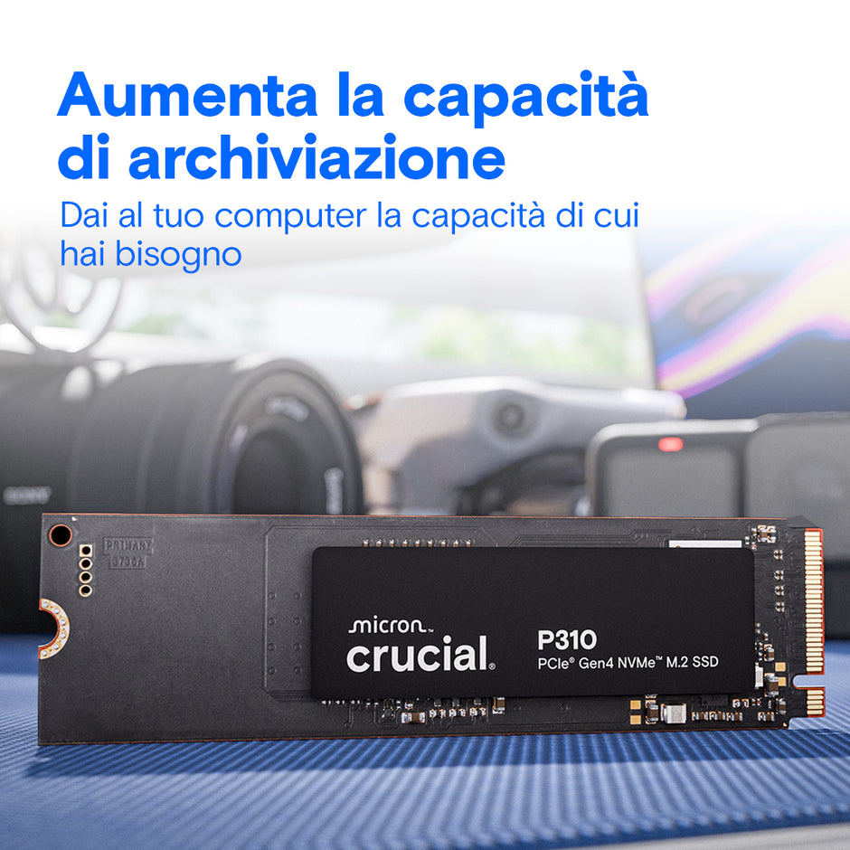 SSD INTERNO M.2 2TB P310 CRUCIAL NVME 4X4 R/W PN:CT1000P310SSD8