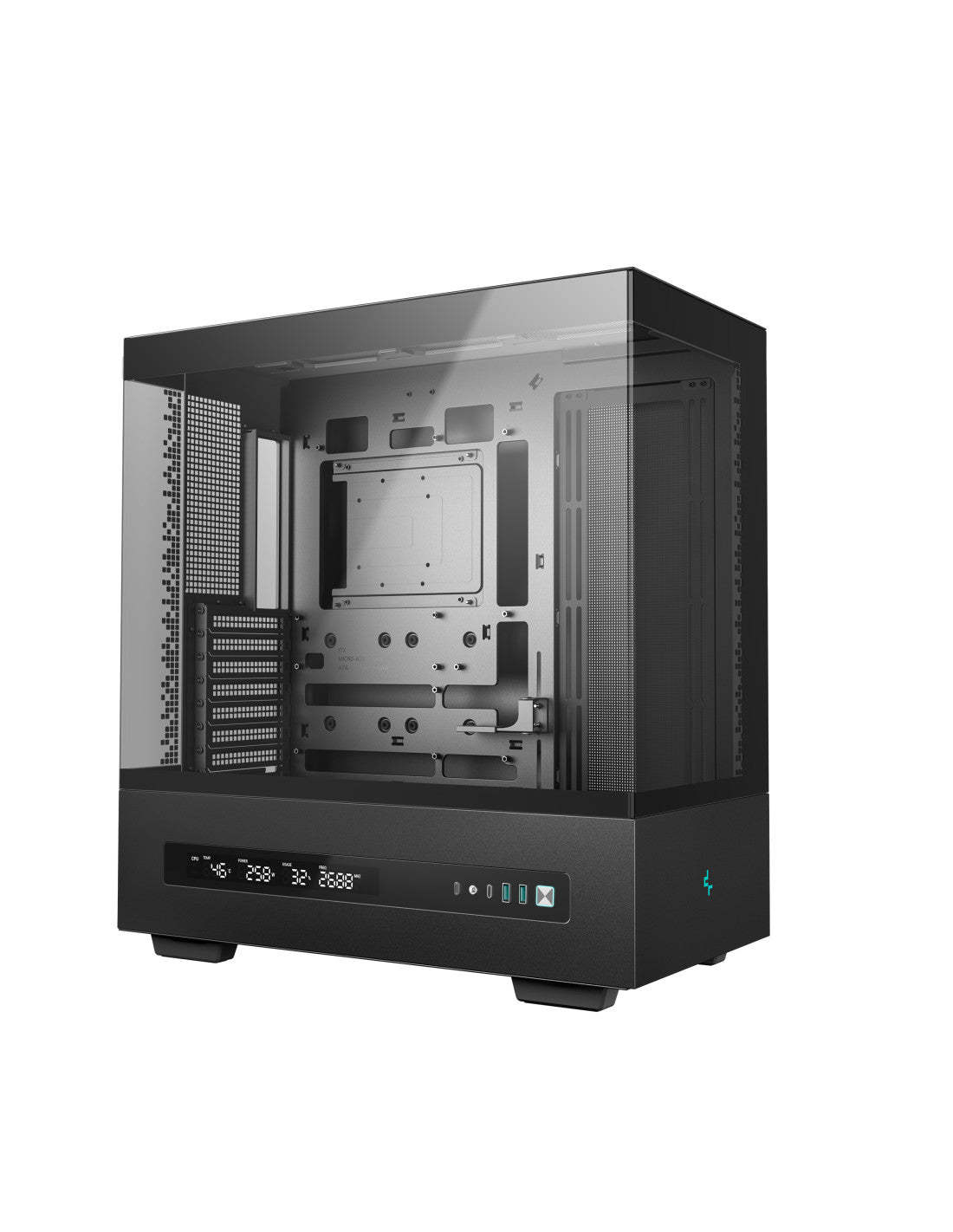 CASE DEEPCOOL MID TOWER CH690 DIGITAL BLACK 2 PANNELLI VETRO